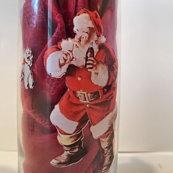 COCA COLA Santa Claus Drinking Glass "Haddon Sundblom vtg 80’s set of 2 - Picture 2 of 5